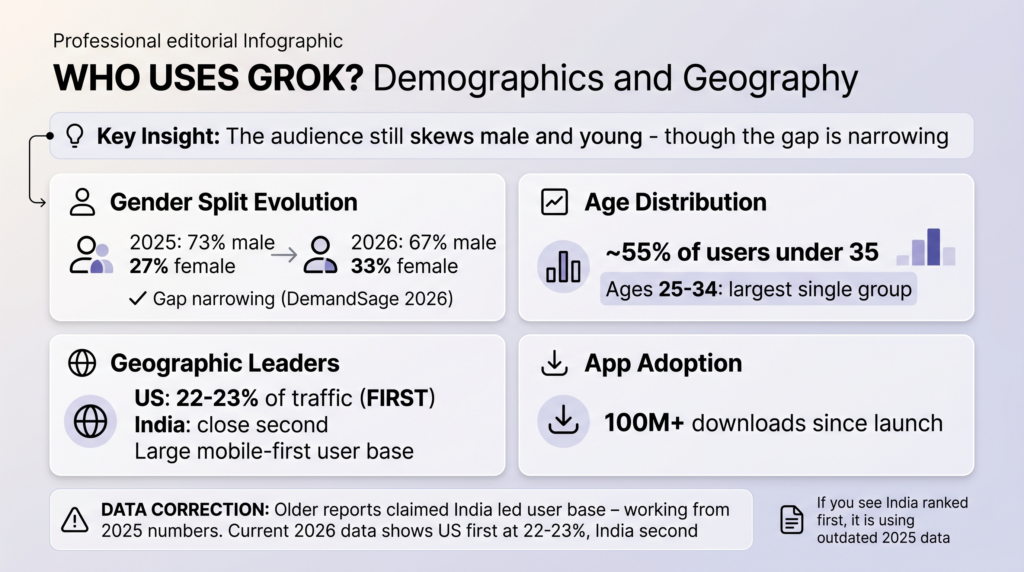 Who Uses Grok? Demographics and Geography